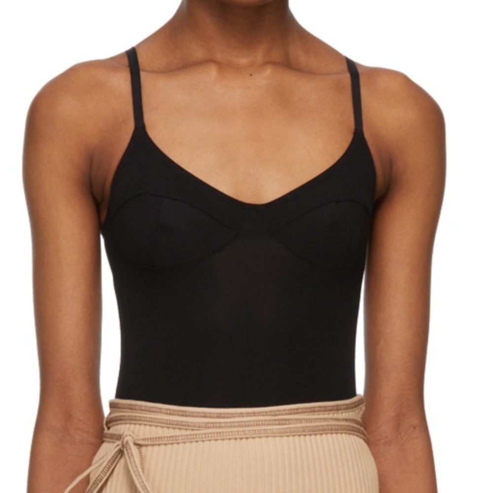 NWT baserange black stretch bamboo bodysuit M